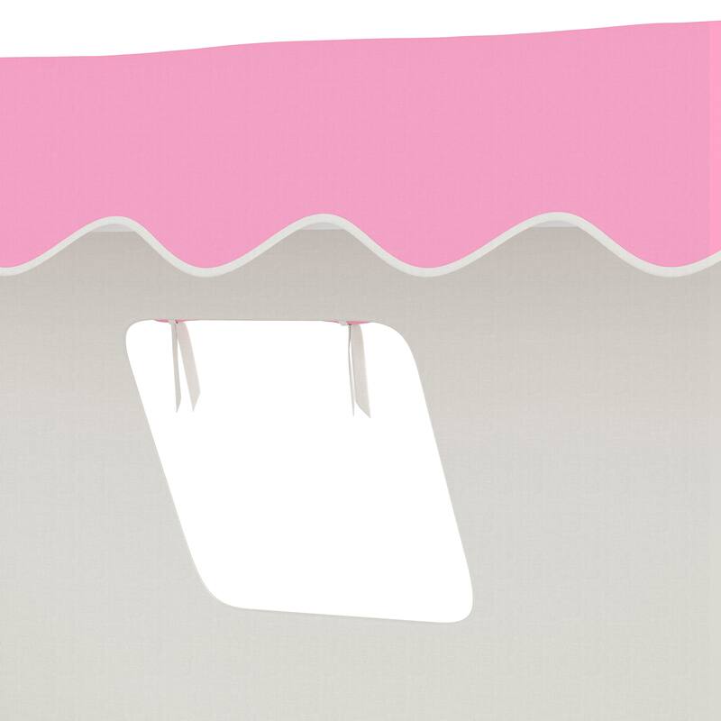 Roomfitters House Floor Bed with Tent and Lights, Solid Wood Teepee Frame with Guardrails