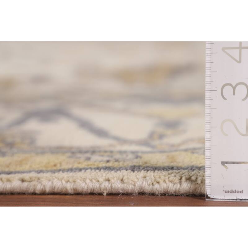 Beige Oushak Oriental Area Rug Handmade Oriental Wool Carpet - 8'1"x 9'10"