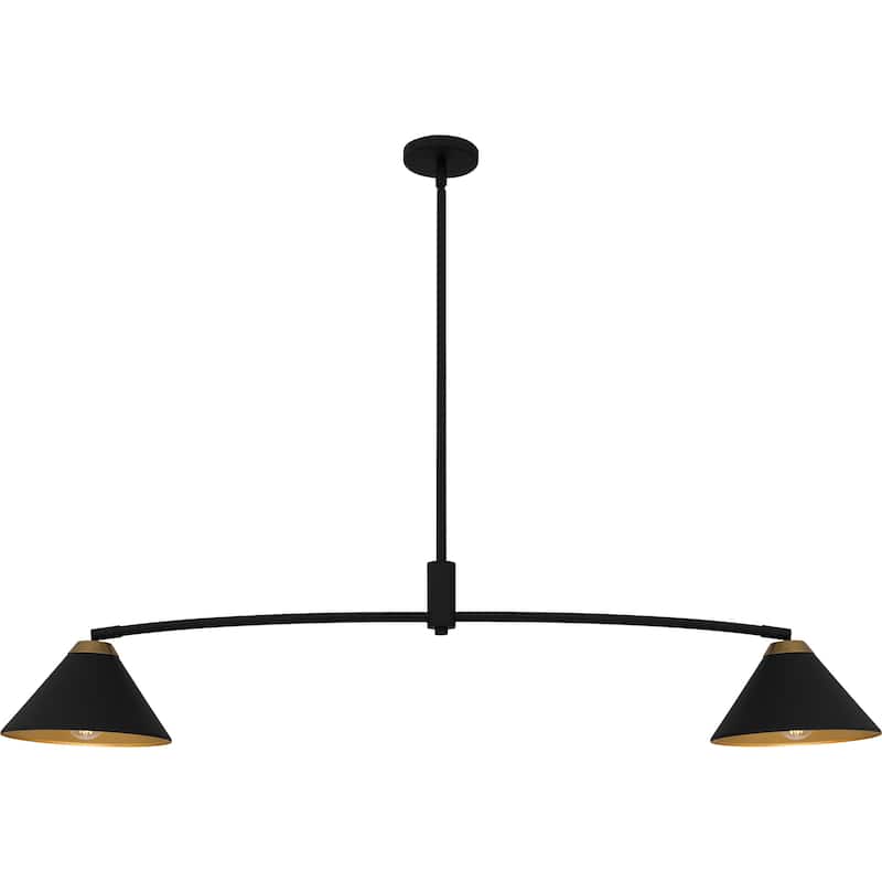 Alscott 2-Light Matte Black Linear Chandelier