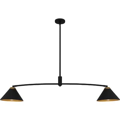 Alscott 2-Light Matte Black Linear Chandelier