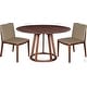 preview thumbnail 7 of 5, Aurelle Home Round Solid Walnut Mid-Century Dining Table - 47"
