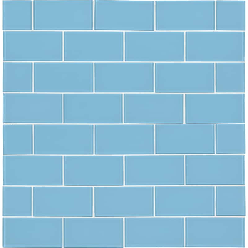 Ackland AKM-G-3X6TL-CA 6" x 12" Glass Solid Wall Tile - Glossy Visual - Kurova