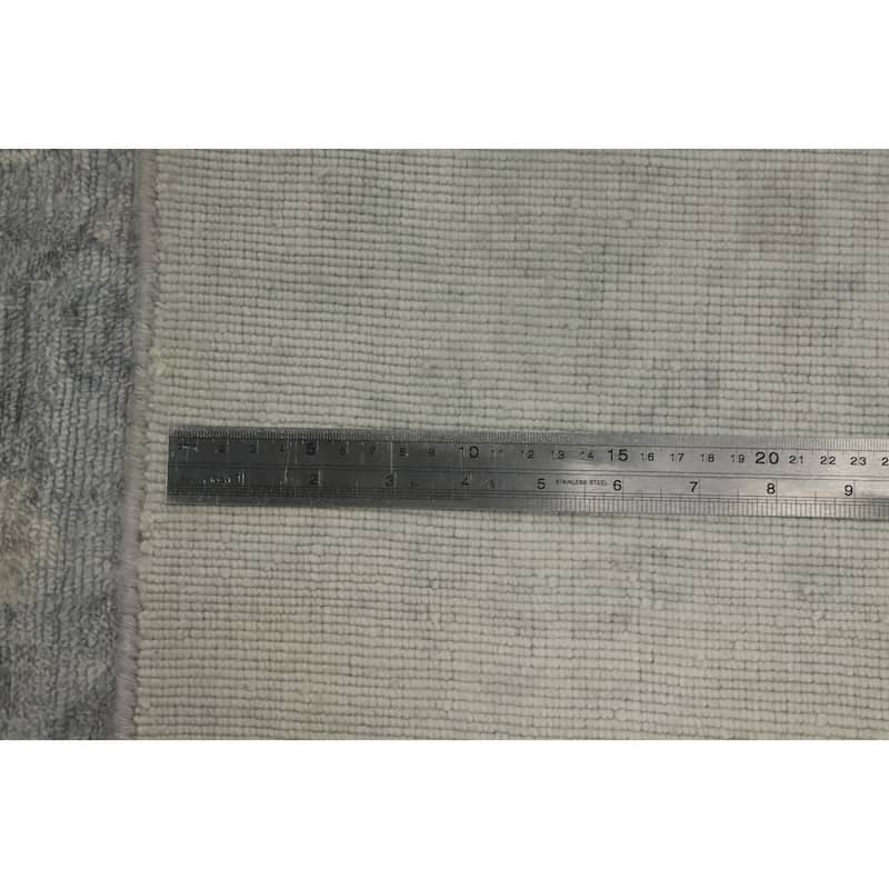 Hand-knotted Transitional Silk Carpet Grey Oushak Rug Geometric Oriental Area Rug - 7' 11'' X 4' 9''