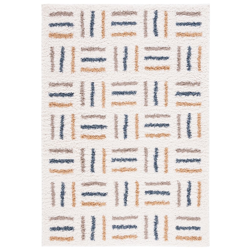 SAFAVIEH Calico Shag Tytti Geometric 1.5-inch Thick Rug