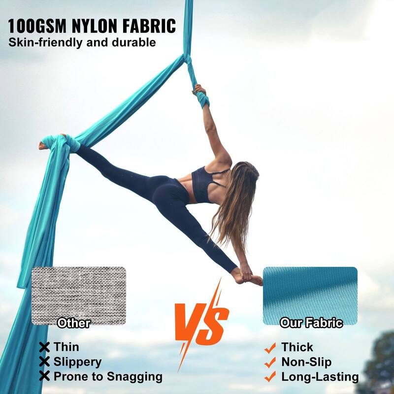 Aerial Yoga Hammock Kit 11 Yards Nylon Swing with Rigging Hardware