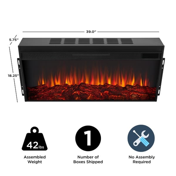dimension image slide 2 of 4, Real Flame Bernice Electric Landscape Fireplace 67"