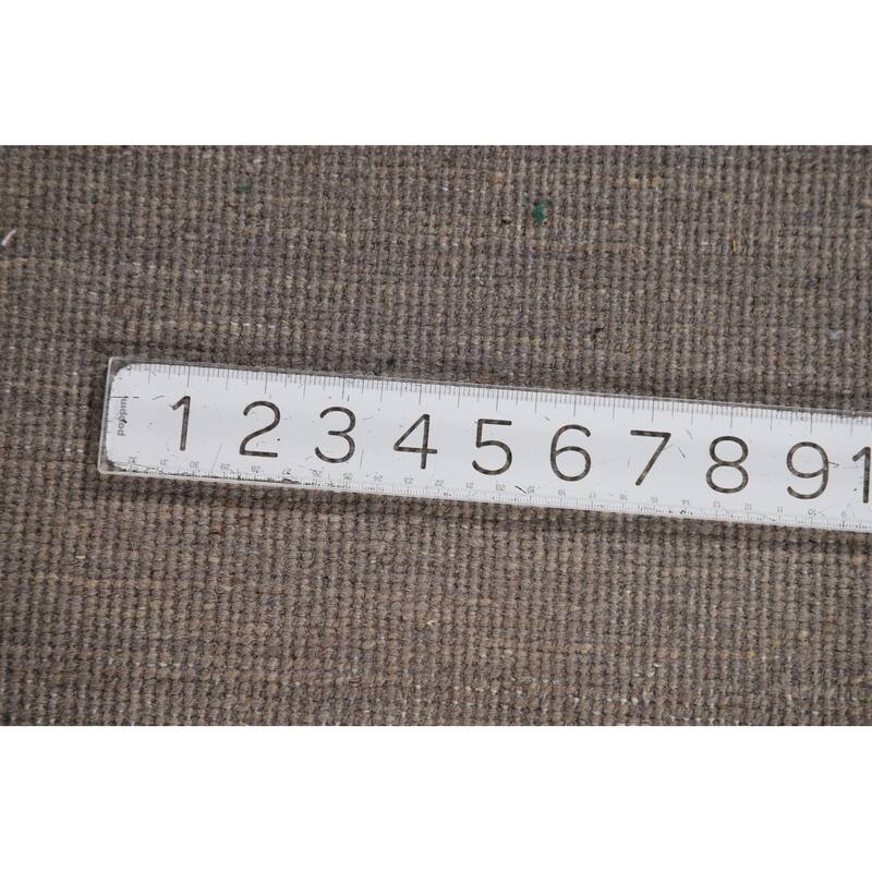 Modern Gray Blue Gabbeh Area Rug Handmade Wool Carpet - 6'7" x 9'8"