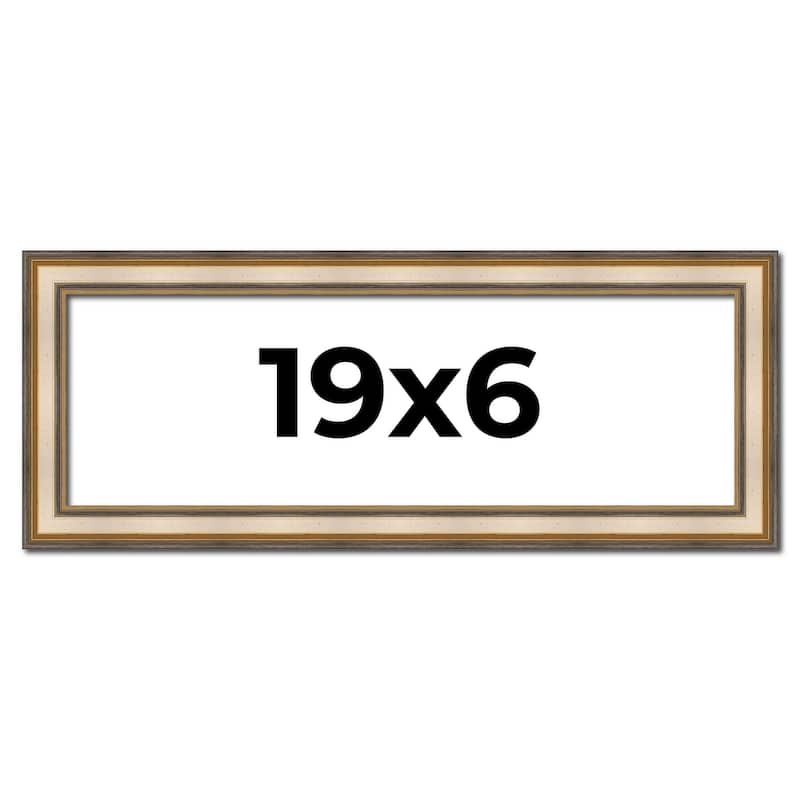 19x6 Frame Gold Solid Wood Shadow Box Width 1.5 Inches | Interior Frame Depth 2 3/8 Inches