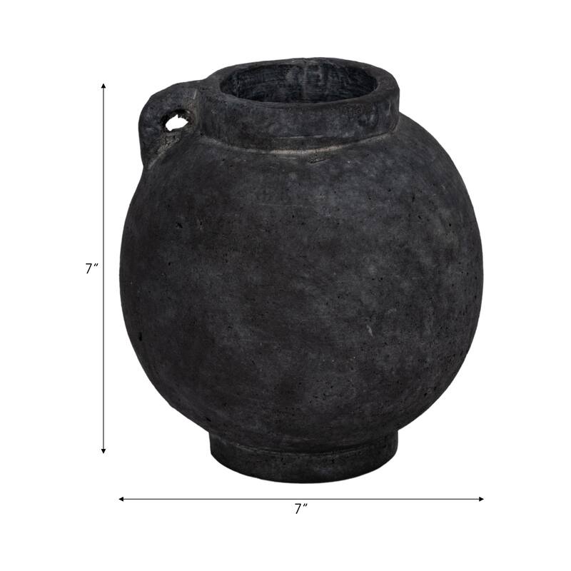 Handcrafted Terracotta Pottery Round Vase Modern Visual Interest