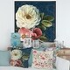 preview thumbnail 8 of 7, Designart "White and Pink Damask Rose Flowers" Farmhouse Framed Canvas 24 in. wide x 24 in. high - Black