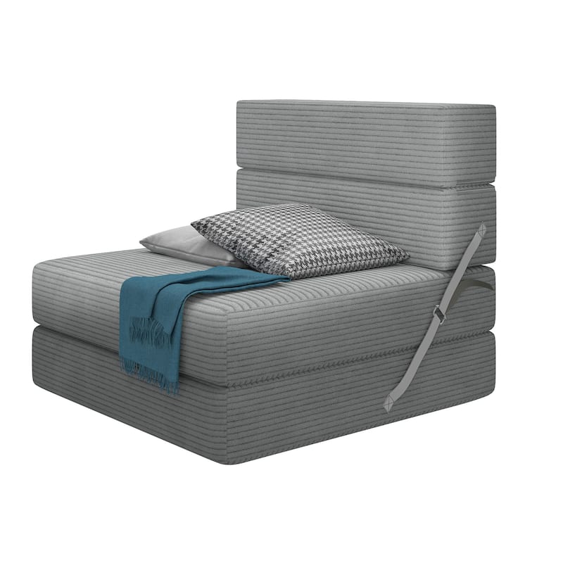 Moasis Convertible Folding Sofa Bed, Corduroy Fabric Fold Out Sleeper Chair