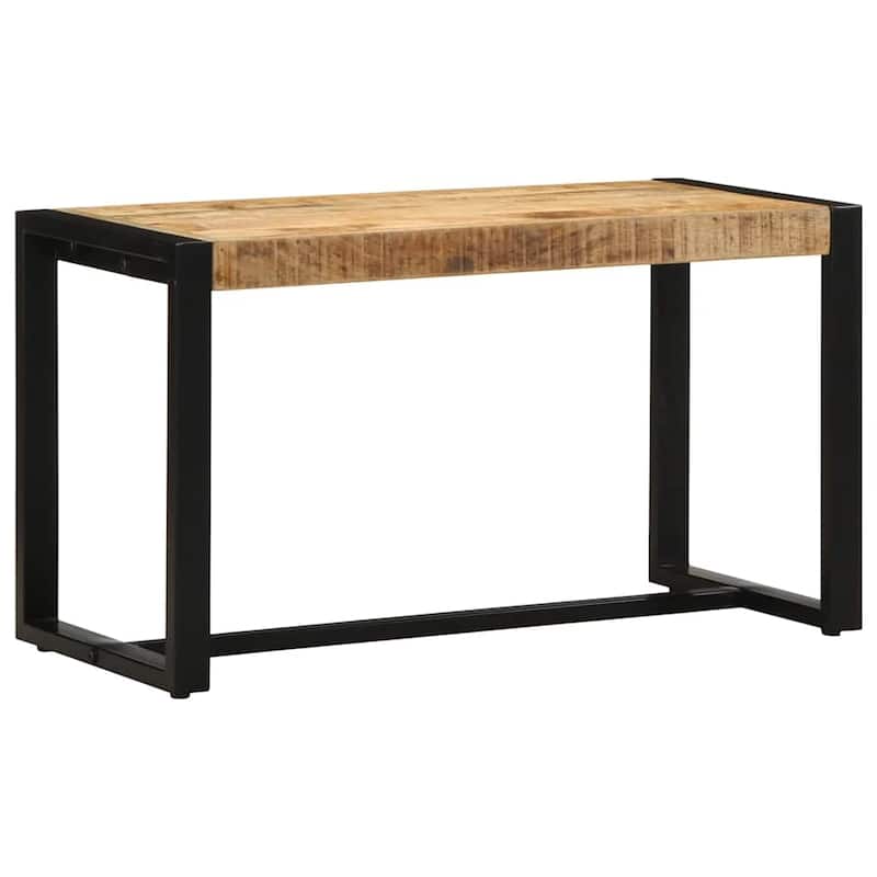 vidaXL Bench Natural wood Solid rough mango wood, iron - 31.5 x 13.8 x 17.7 in
