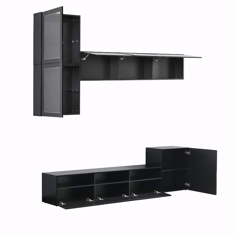 Glossy TV Stand with Spacious Storage
