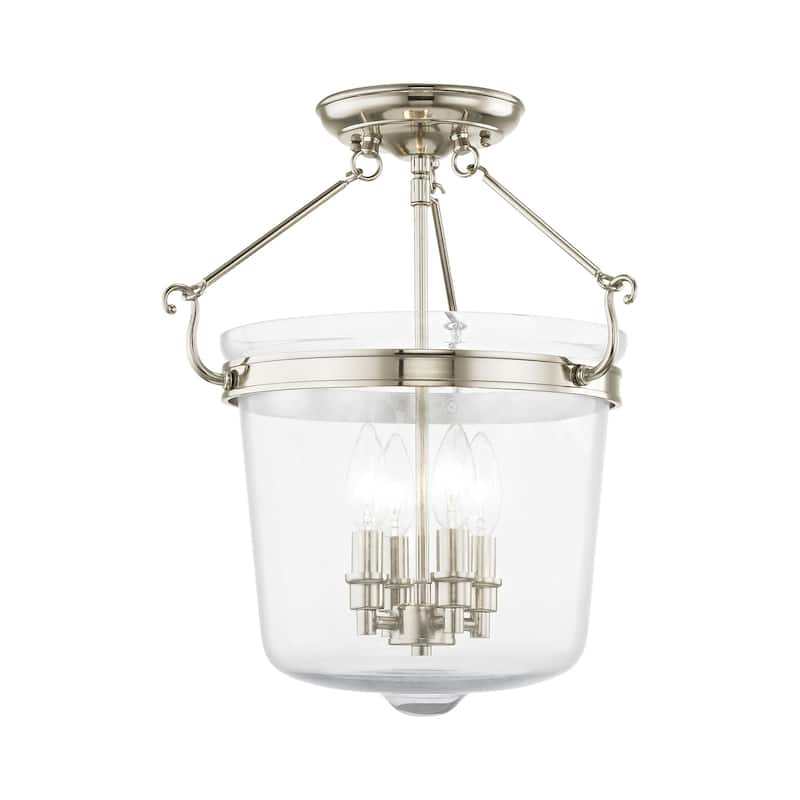 Livex Lighting Rockford 4 Light Semi Flush Ceiling Fixture