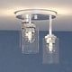 preview thumbnail 1 of 9, Park Ridge 3-Light Semi Flush Mount Lighting Fixture, Clear Cylinder Glass Shade Low Ceilings, Hallway, Kitchen Satin Nickel - 10.5-in W x 11.25-in H x 10.5-in D