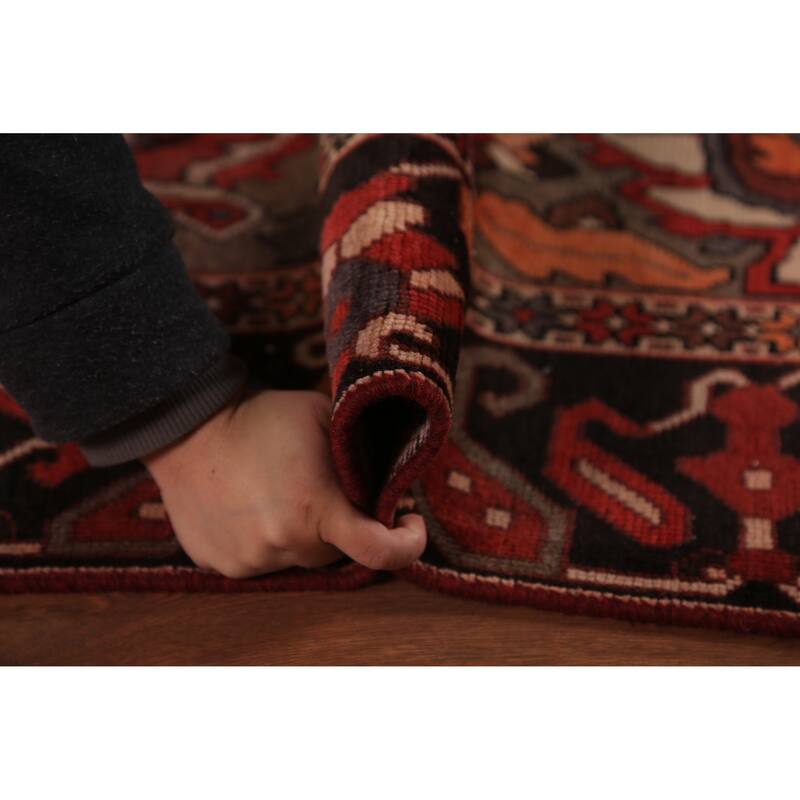 Medallion Bakhtiari Persian Vintage Area Rug Handmade Wool Carpet - 6'4" x 9'5"