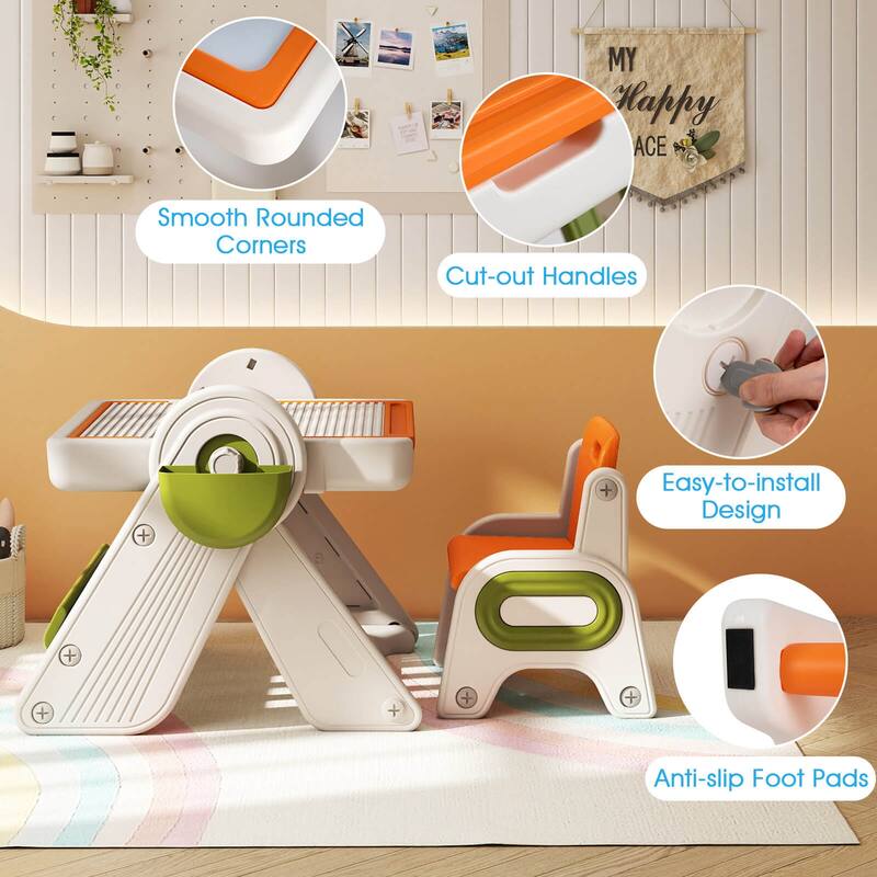 Costway 6-in-1 Multi-activity Children Table & Chair Set with Pen - See Details