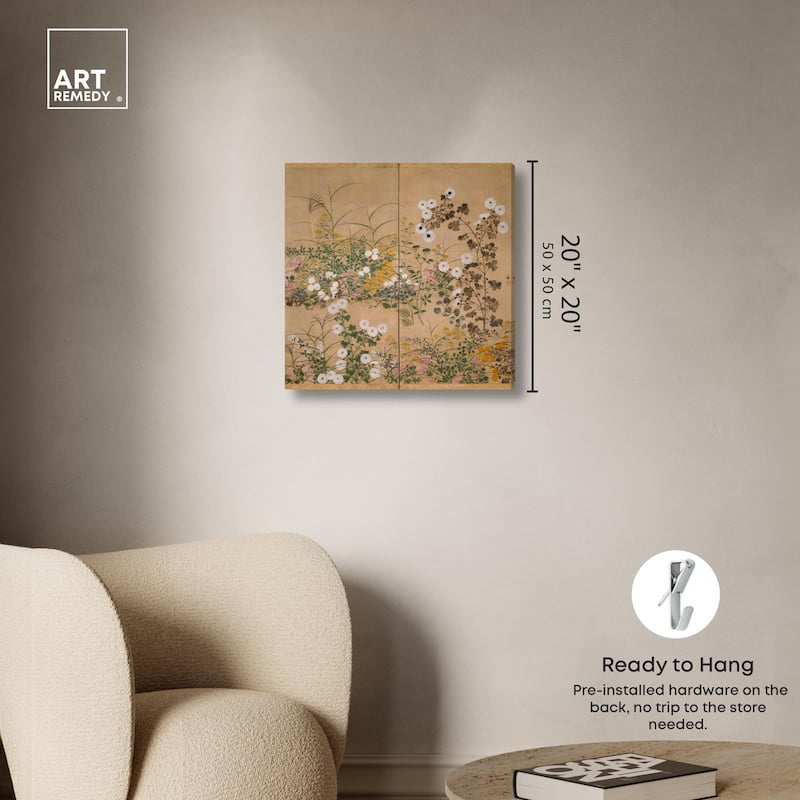 Flowering Plants in Autumn Canvas by Art Remedy, Gallery Wrapped