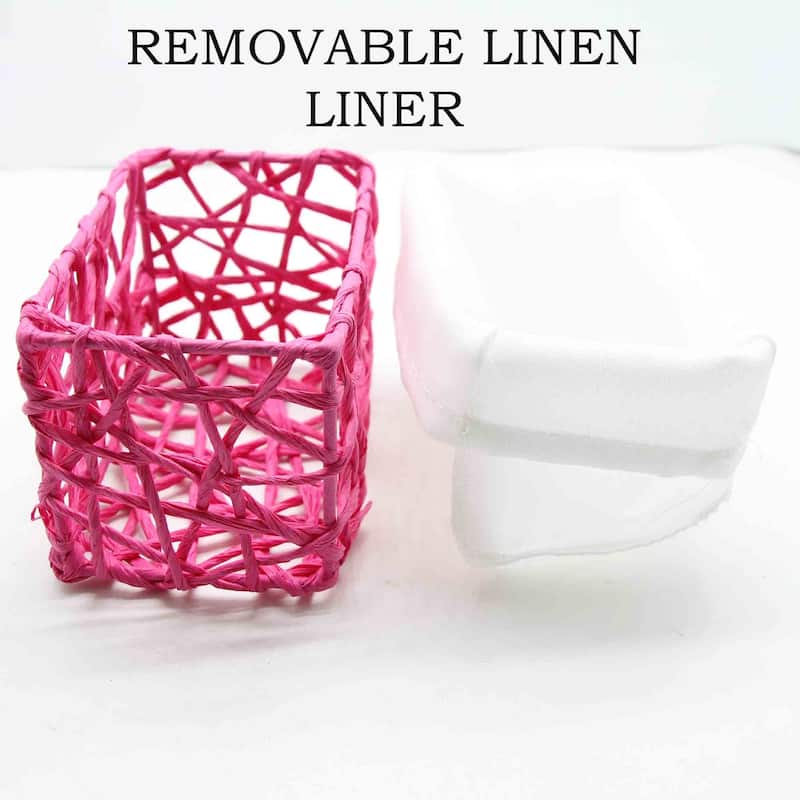 Paper Rope/ Linen Storage Baskets (Set of 4) - 8.4"L x 7.4"W x 6"H
