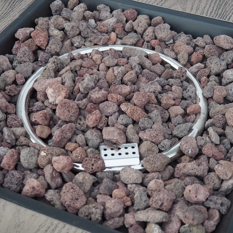 Wellington Square Fire Pit with Lava Rocks by Christopher Knight Home