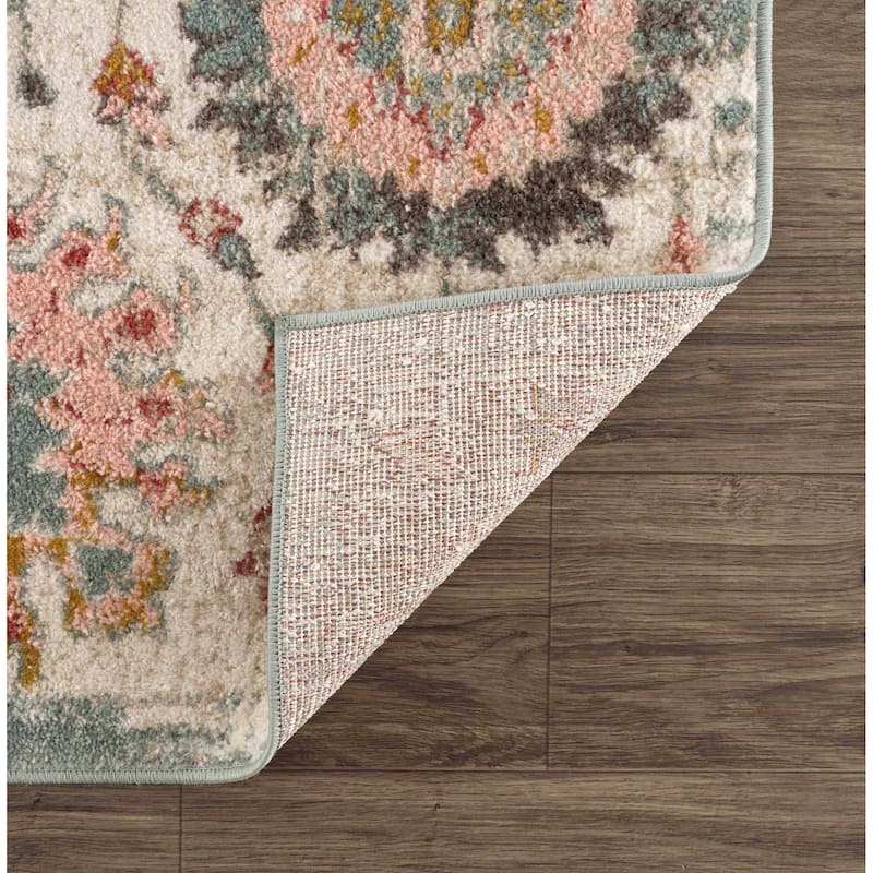 Hauteloom Twilight Living Room, Bedroom Area Rug - Dusty Pink, Sky Blue, Light Gray - 2' x 3'