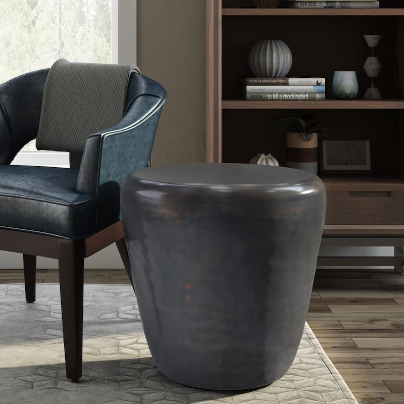 WYNDENHALL Beaton Industrial 20 inch Wide Metal Accent Side Table, Fully Assembled - 20 W x 20 D x 22 H