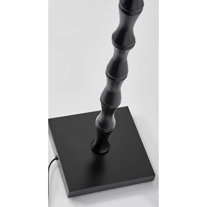 Brown and Black Metal Floor Lamp with Burlap Shade and 3 Way Switch - 17” x 17” x 62” (D x W x H)