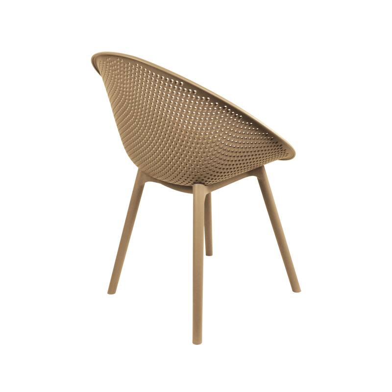 Modern Plastic Dining Chair Plastic Legs with Breathable Perforated Egg Shaped Seat for Indoor/Outdoor Use