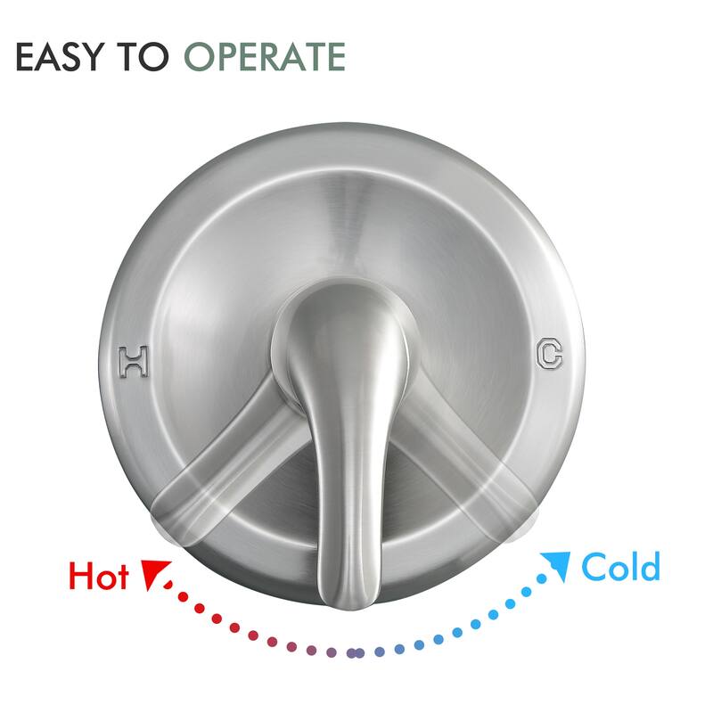 10 in. Wall Mounted Single-Handle 2-Spray Round Tub and Shower Faucet