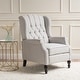 preview thumbnail 11 of 42, Walter Tufted Fabric Wingback Recliner Club Chair by Christopher Knight Home Light beige