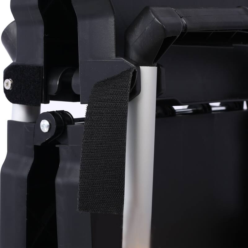 3 Layers Folding Collapsible Service cart Pack-N-Roll Folding Collapsible Service cart, Black, 50 Lb. Load Capacity per Shelf