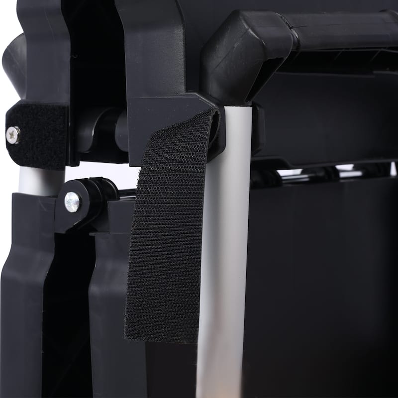 3-Tier Folding Collapsible Service Cart, 50 Lb Load Capacity per Shelf - 25.6"Lx15.4"Wx32.7"H
