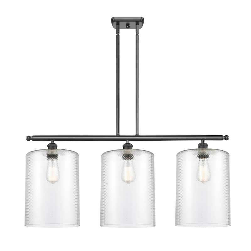 Innovations Lighting 516-3I-10-36-L Cobbleskill Linear Cobbleskill 3 - Matte Black / Clear