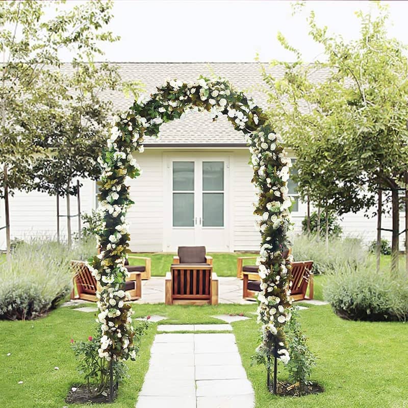 7.5 FT Steel Garden Arch Trellis Arbor Climbing Plant Wedding Frame