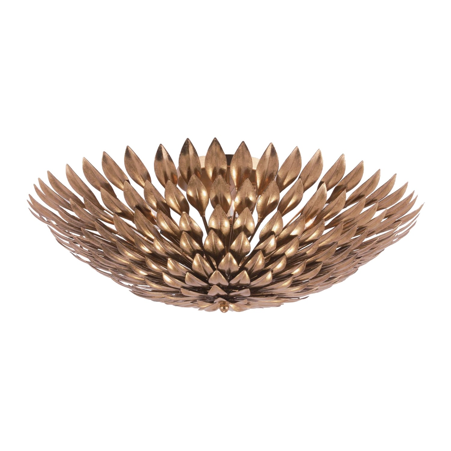 Broche 6 Light Antique Gold Ceiling Mount - 24'' W x 24'' H x 9'' D