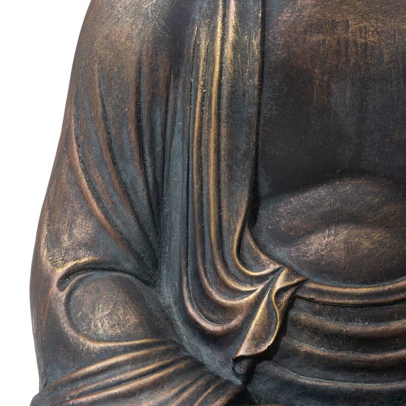 Glitzhome Zen-Style MgO Meditating Garden Buddha Statues Monk Sculpture Indoor Outdoor