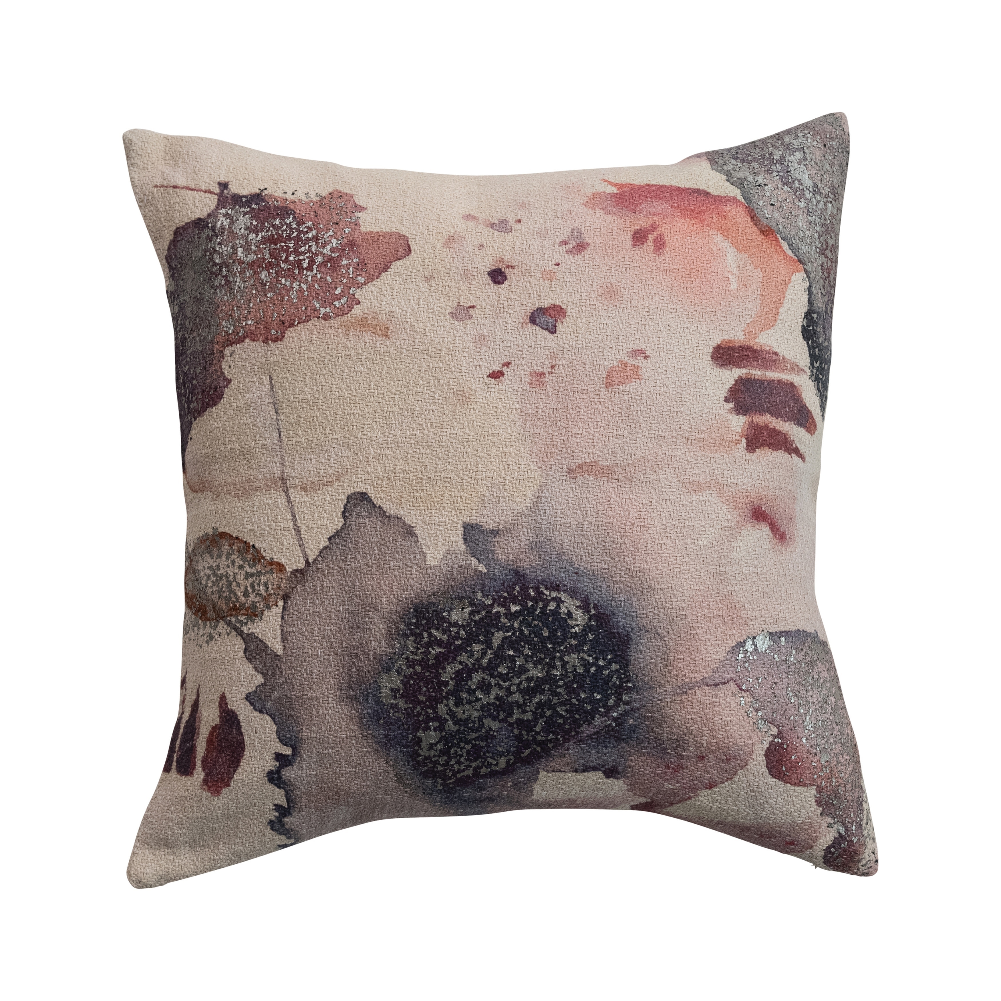Woven Cotton Printed Pillow with Design and Foil