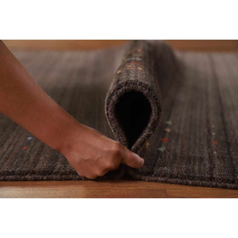 Hand Knotted Oriental 100% Wool Carpet Tribal Tribal Brown Gabbeh Area Rug - 8' 3'' X 5' 3''
