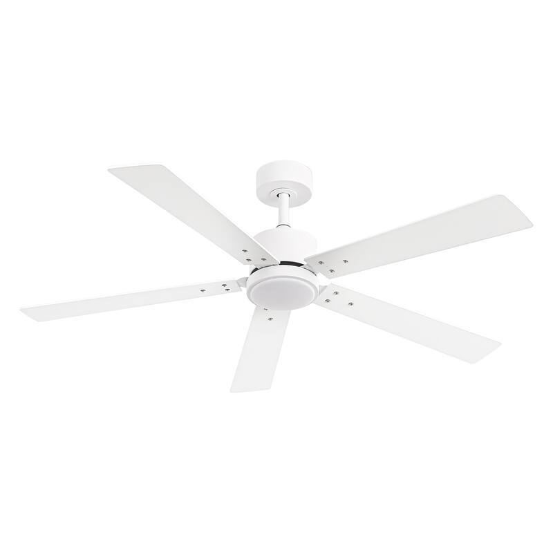Vaczon 52" Modern Wooden 5-blade White Indoor Ceiling Fan with Light and Remote