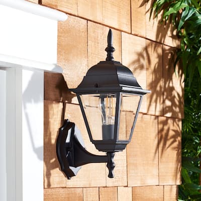 SAFAVIEH Lighting Rhion Outdoor Wall Sconce Set of 2 (LED Bulbs Included) - 8Wx6Dx14H