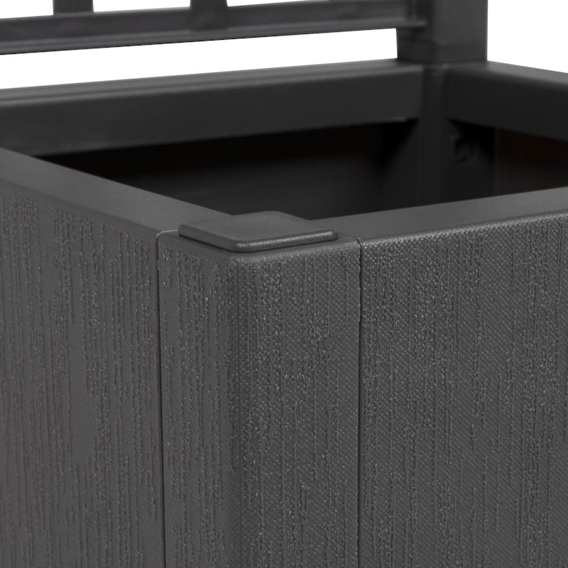 vidaXL Garden Planter with Trellis Trough Plant Pot Flower Box Outdoor PP - 14.2 x 14.2 x 55.1 in