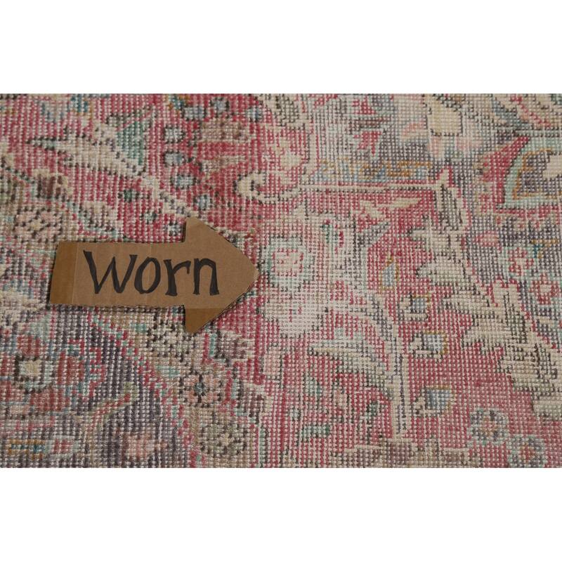 Tabriz Persian Vintage Area Rug Hand-Knotted Medallion Wool Carpet - 6'9" x 9'3"