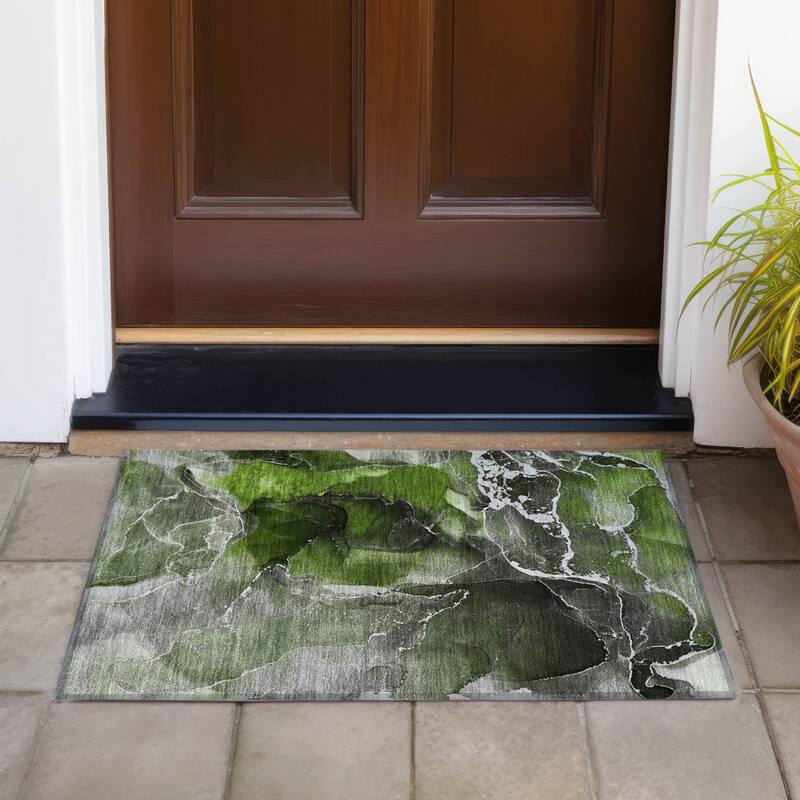 Allus Unique Abstract Weather Resistant Current & Stylish Outdoor Rug