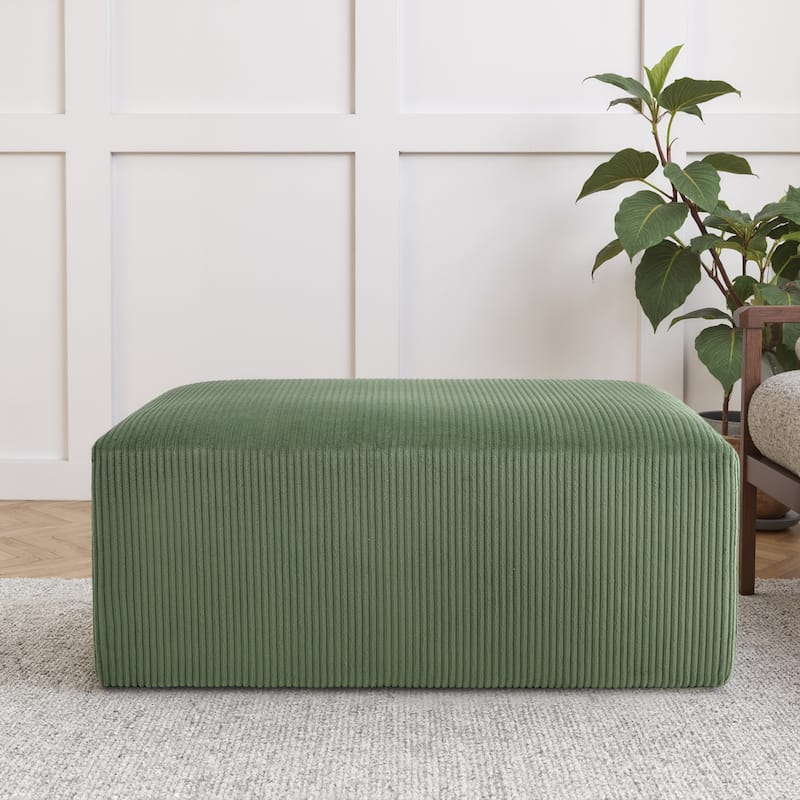 Corduroy Upholstered Modular Sectional Sofa with Ottoman