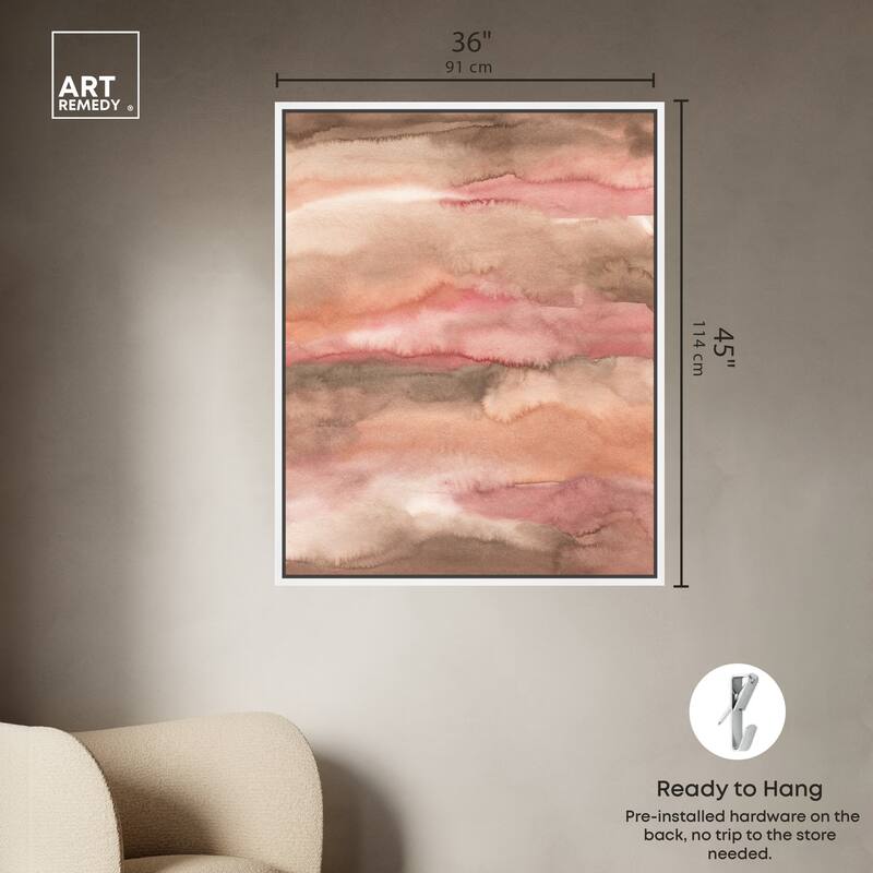 Art Remedy Loose Powder Framed Boho Abstract 1 Piece Canvas Wall Art