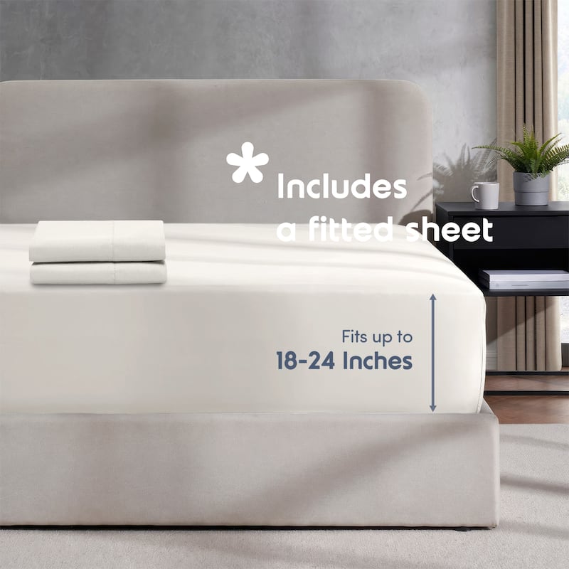 Emperyan Duvet Cover With Fitted Sheet Soft Double Brushed Bedding Set