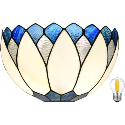 12 inches wide hallway light blue&white stairway light glass wall light