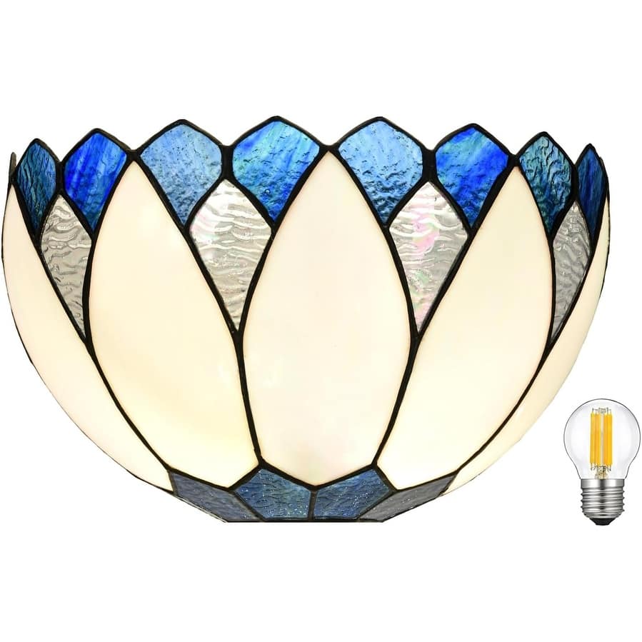 12 inches wide hallway light blue&white stairway light glass wall light