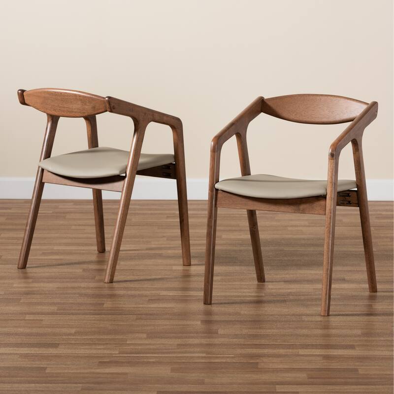 Harland Mid-Century Modern 2-Piece Dining Chair Set