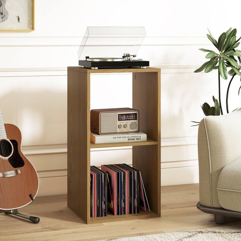 Gymax 2PCS 2-Cube Bookcase w/ Anti-tip Kit 2-Tier Open Back Bookshelf